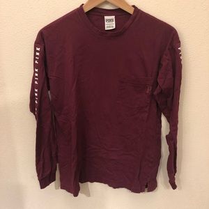 VS Pink Maroon Long Sleeve
